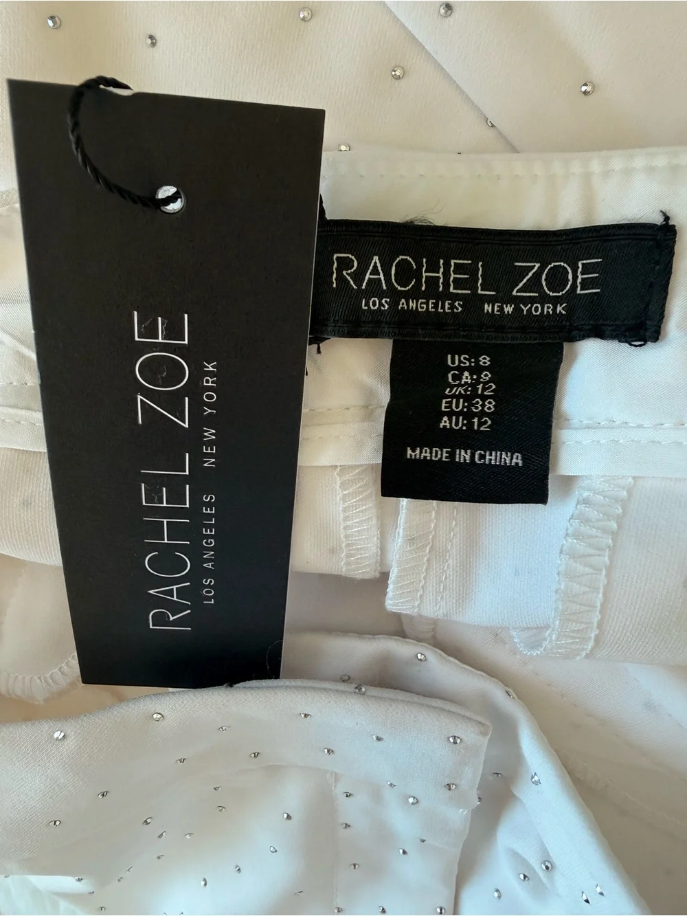 Rachel Zoe White  Pants with Stud Detail